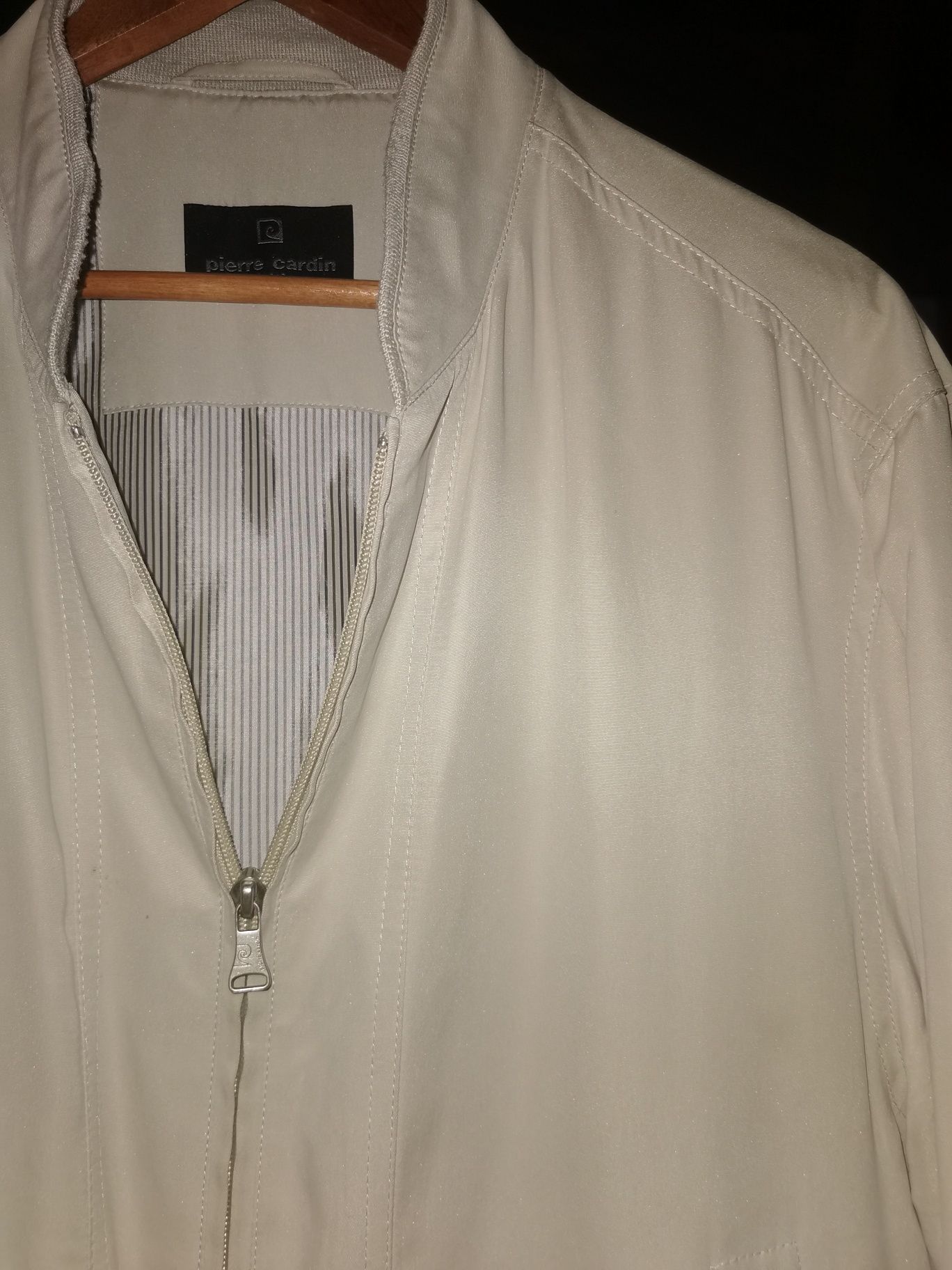 Pierre Cardin L/XL beżowa kurtka bomberka jedwab 100 %
