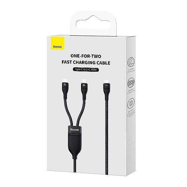 Baseus Flash Series Ⅱ kabel do szybkiego ładowania 2w1 Usb-c - 2xUSB-C