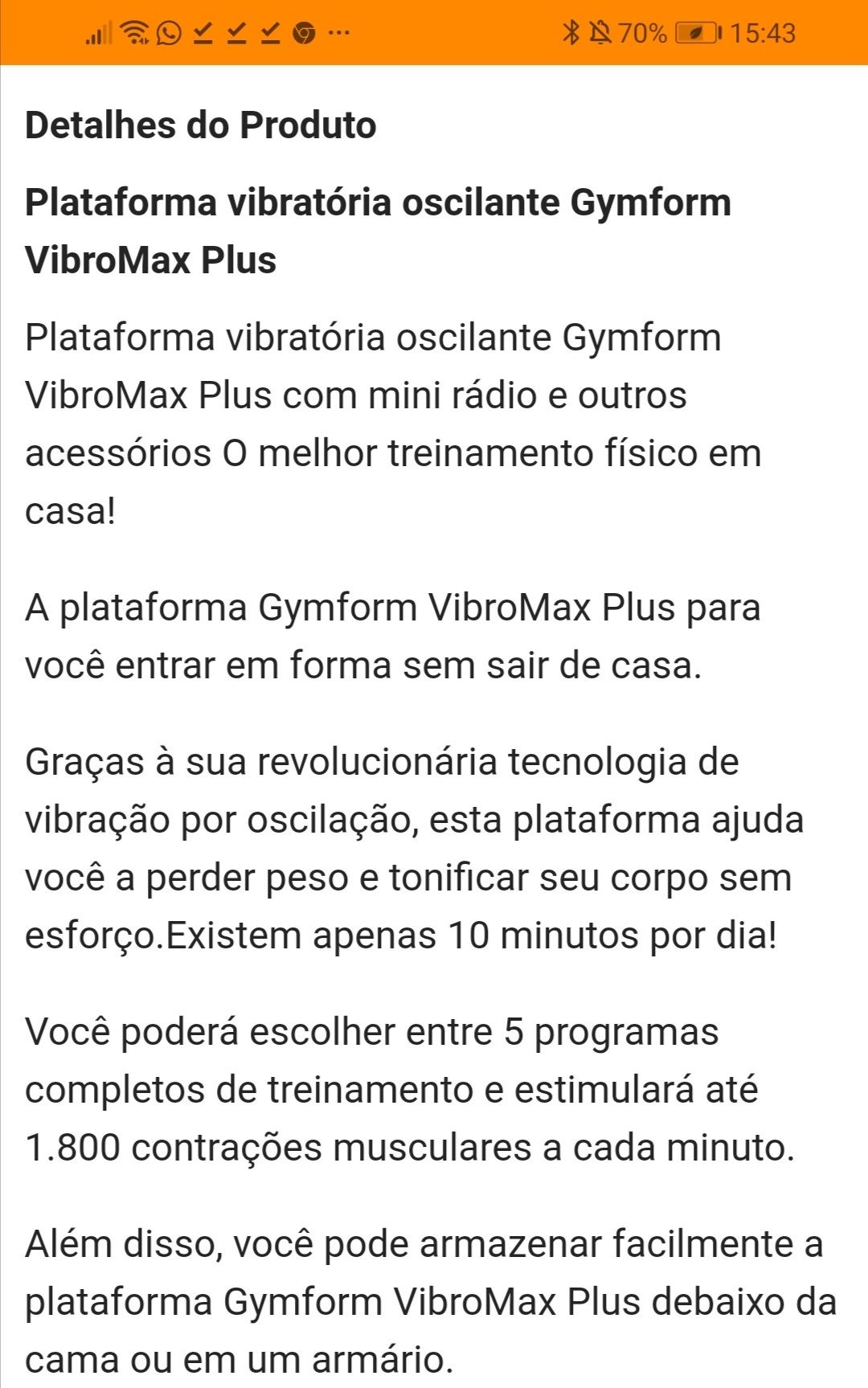 Vibroplate GymForm Plus como nova