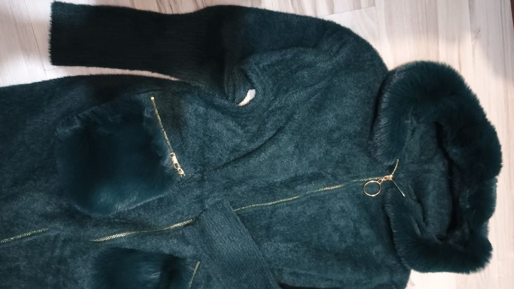 alpaka bez podszewki , przód zamek , futrzak odpinany