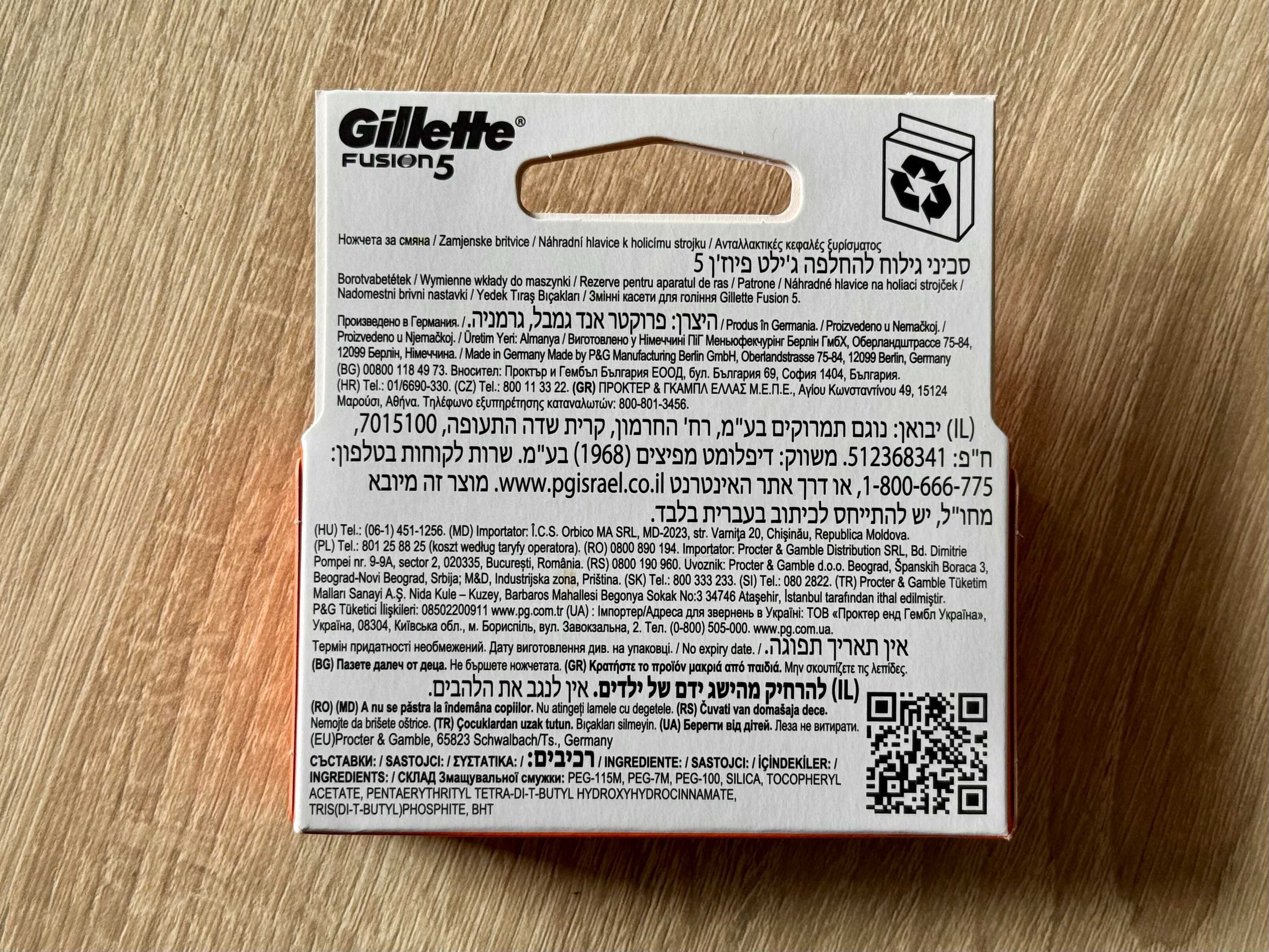 Wkłady do maszynki Gillette Fusion 5 – 4 sztuki – oryginalne, Nowe
