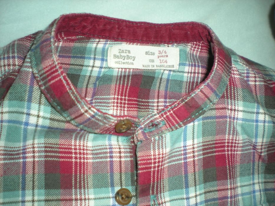 Camisa xadrez Zara 3/4 anos