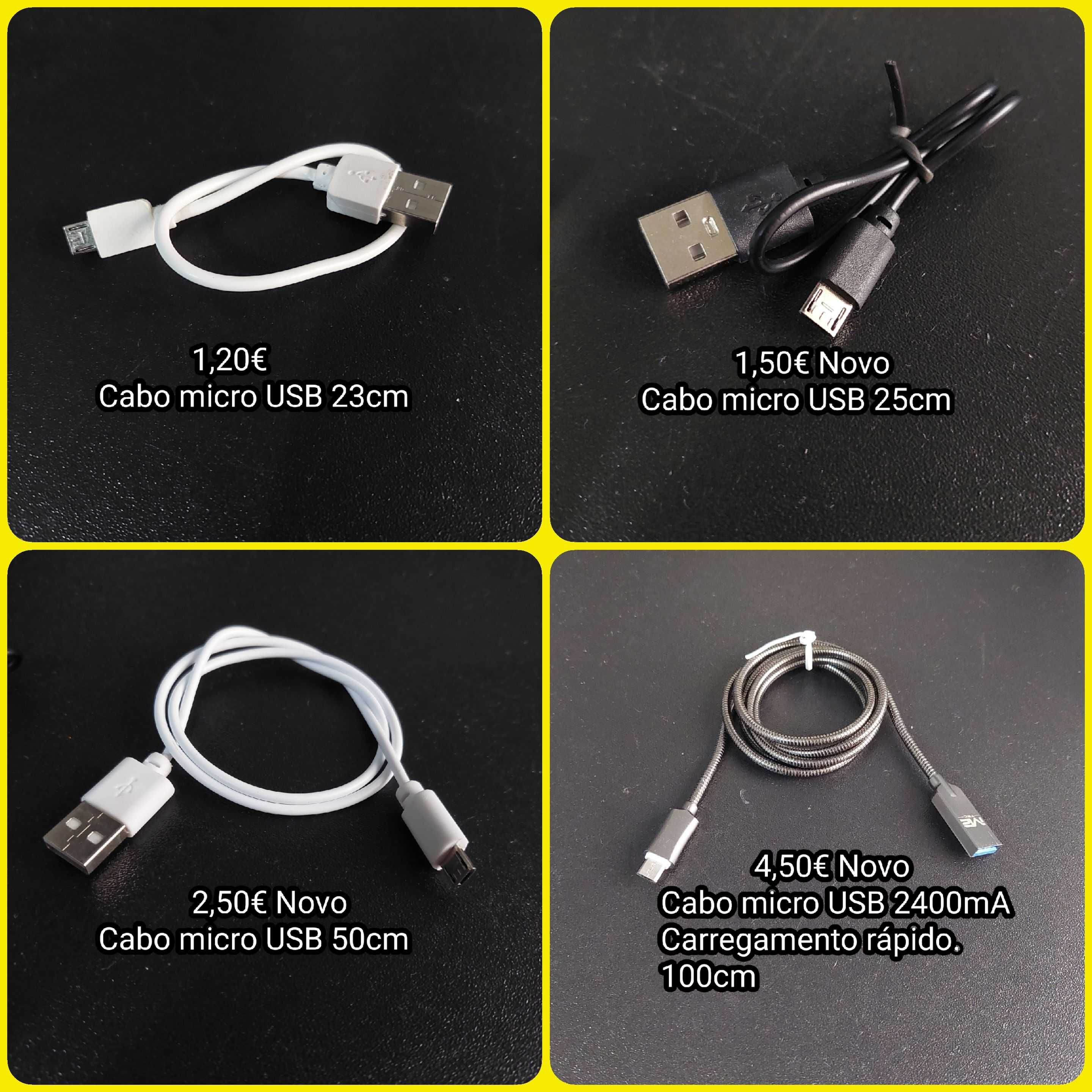 Cabos Micro USB como novos