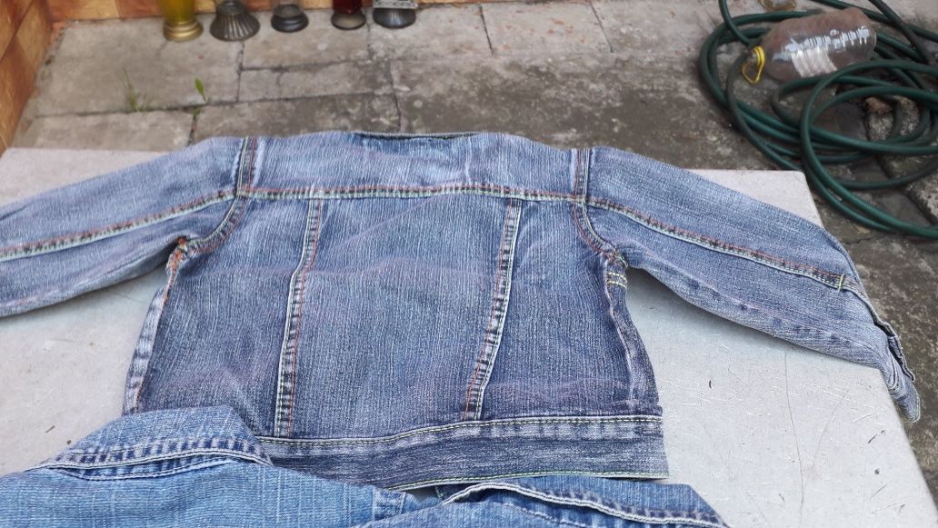 Kurteczki jeans, sweterki rozm 98
