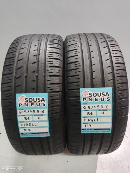 2 pneus semi novos 215-45r16 pirelli - oferta dos portes