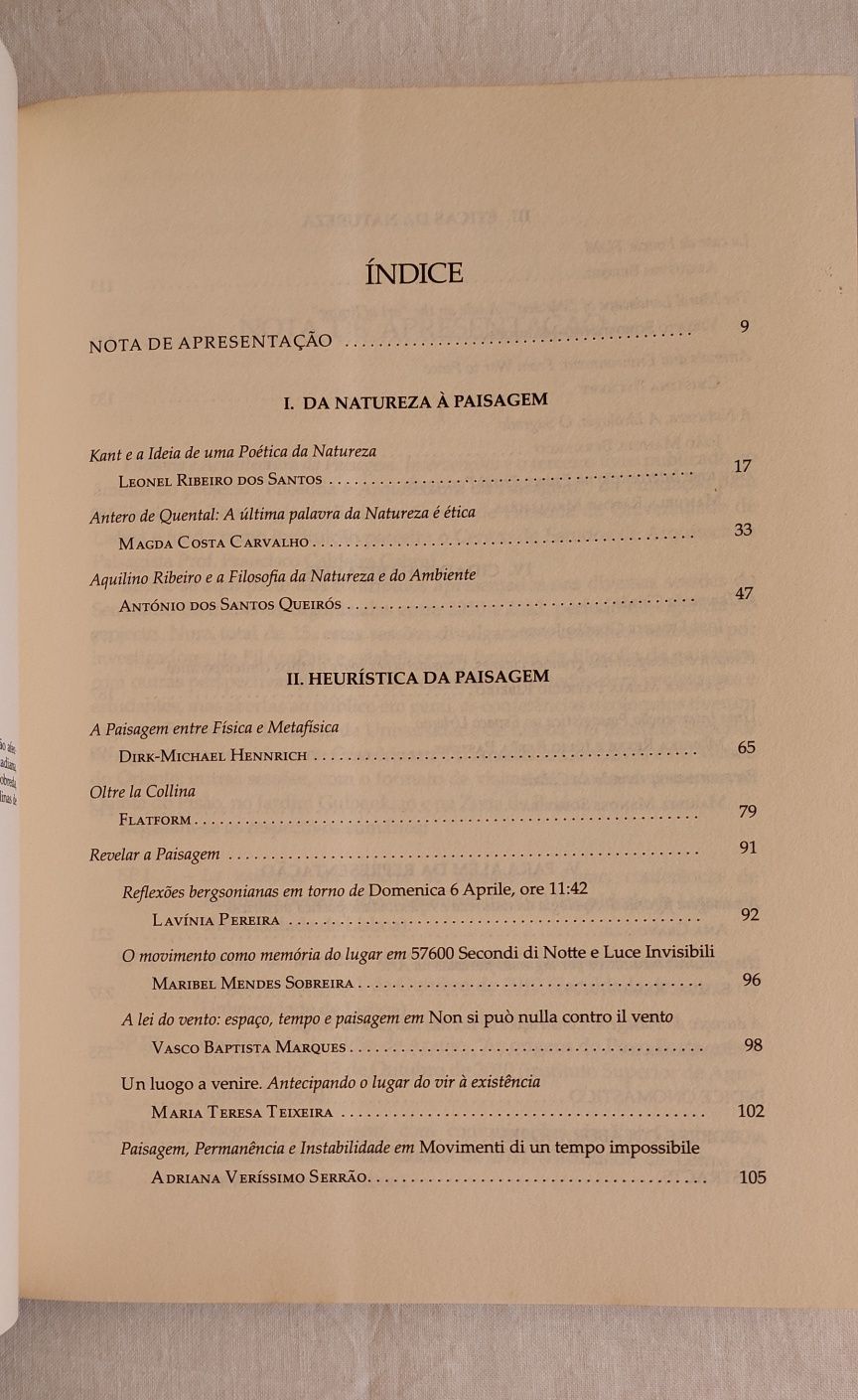 Filosofia e Arquitectura da Paisagem - Intervenções