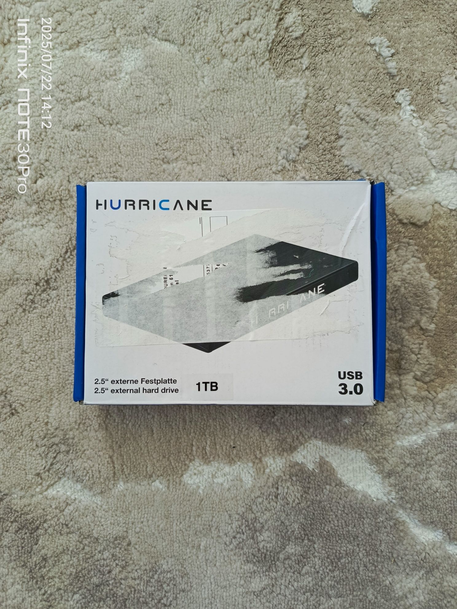 Зовнішній жорсткий диск 1TB Hurricane USB 3.0