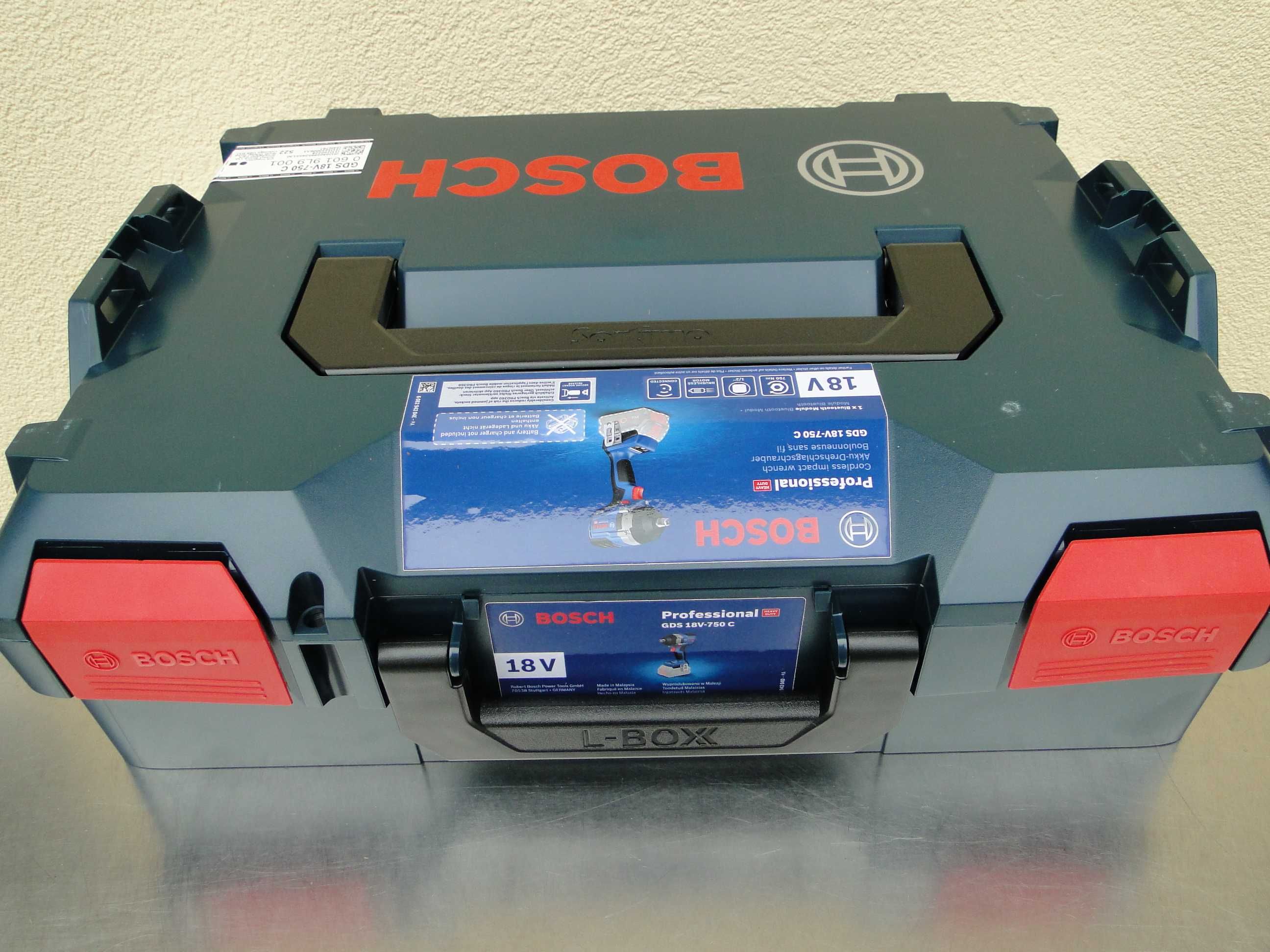 BOSCH GDS  18V-750 C, Klucz Udarowy, Solo w L-Boxx, Nowy