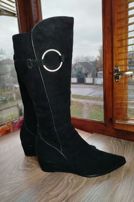 Зимові сапожки, замшові чоботи 39р, 25см