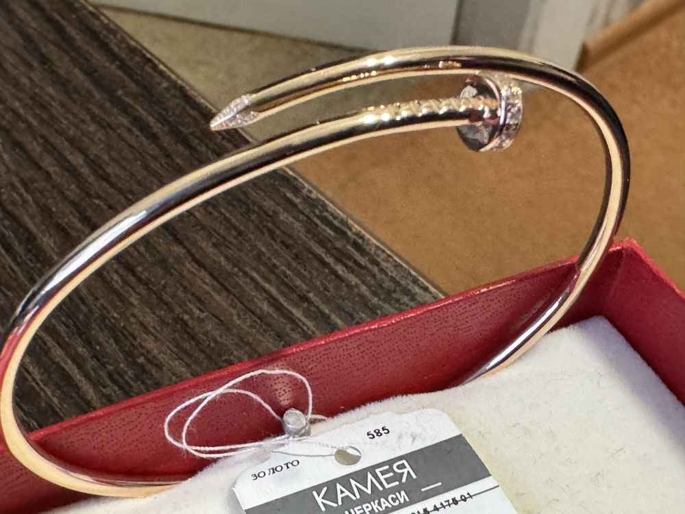 Золотой браслет гвоздь Cartier 585 проба акция распродажа