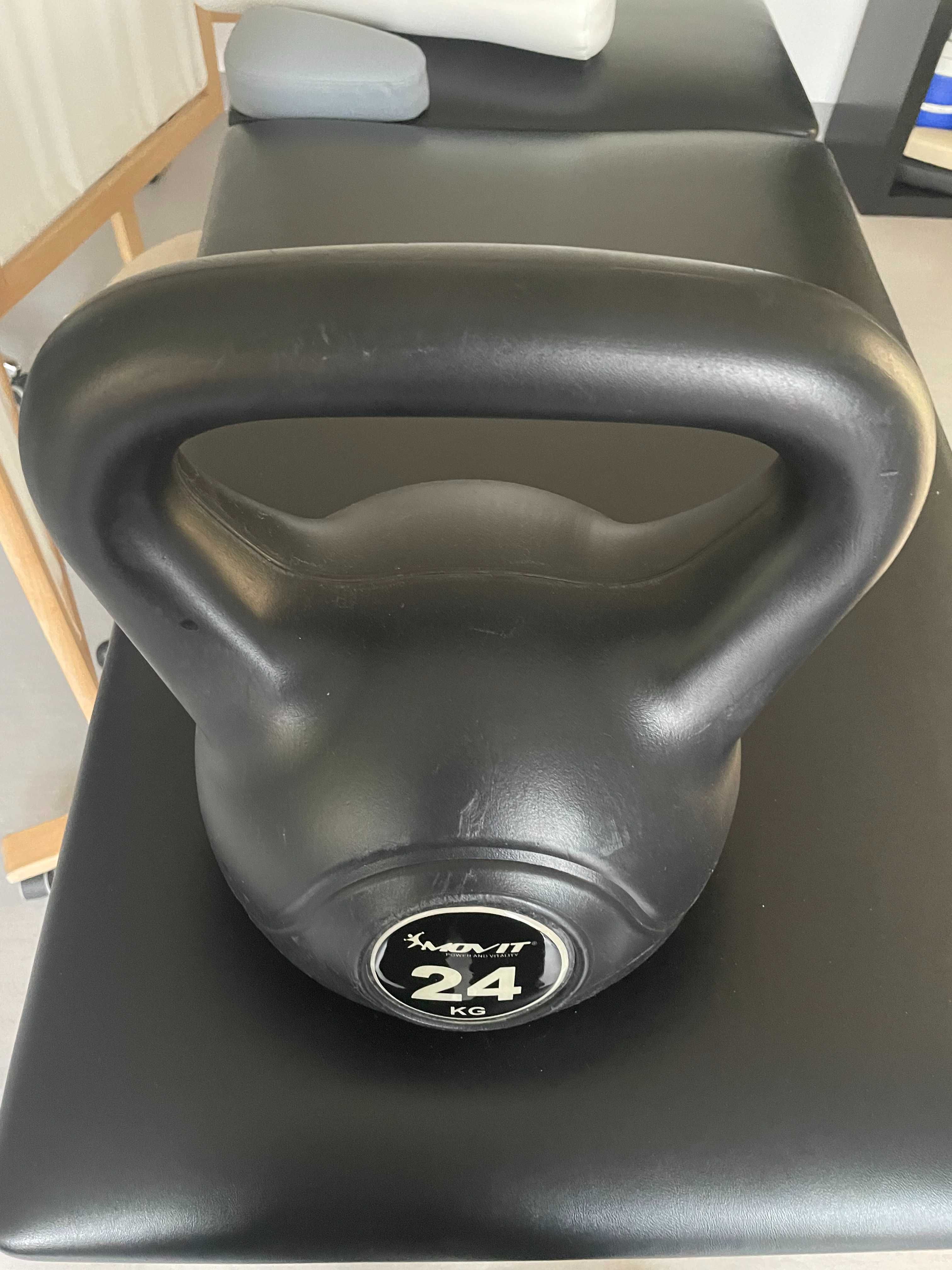 Kettlebell 24 kg Czarny z gumową powłoką