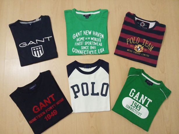 Camisolas de manga comprida das marcas Gant, Ralph Lauren 7 anos