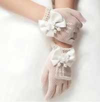 Rękawiczki białe ażurowe Nowe