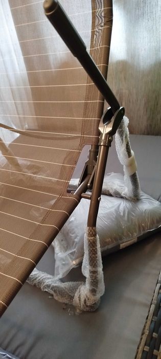 Nowa sofa rozkładana technorattan szara plus gratis nowy szary leżak