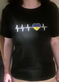 футболка з принтом Пульс з символікою України Ukraine Heartbeat