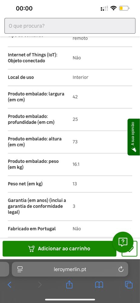 Esquentador a gás estanque VULCANO WTD 17-4 AME31 17L PROPANO