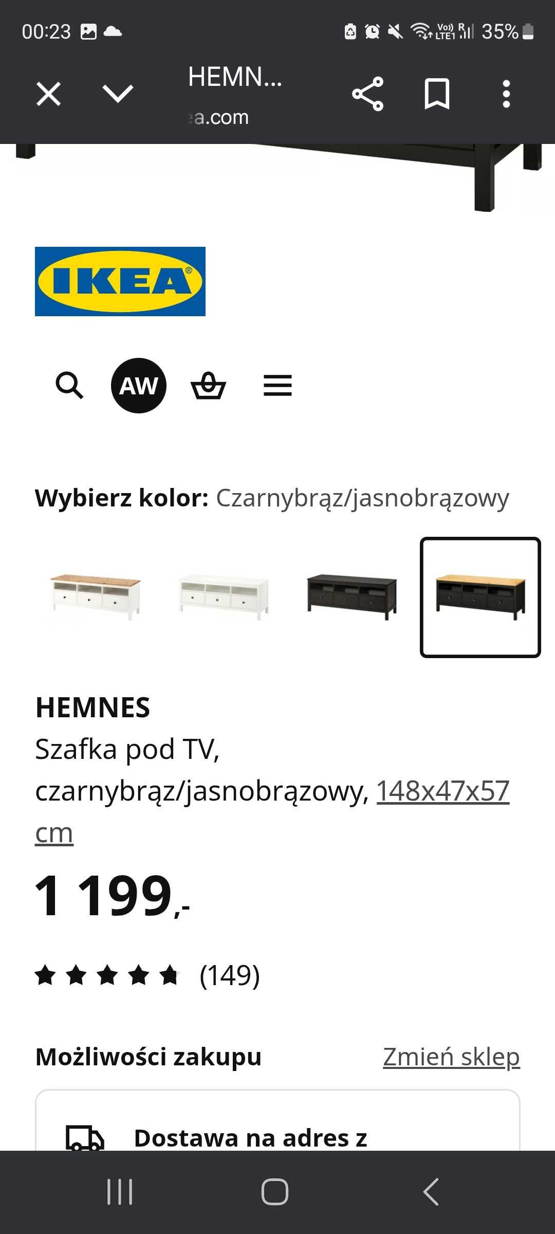 Hemnes  szafka rtv ikea z dowozem