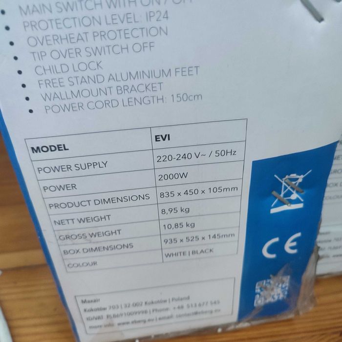 Grzejnik elektryczny  Eberg 2000 wat  LED wifi
