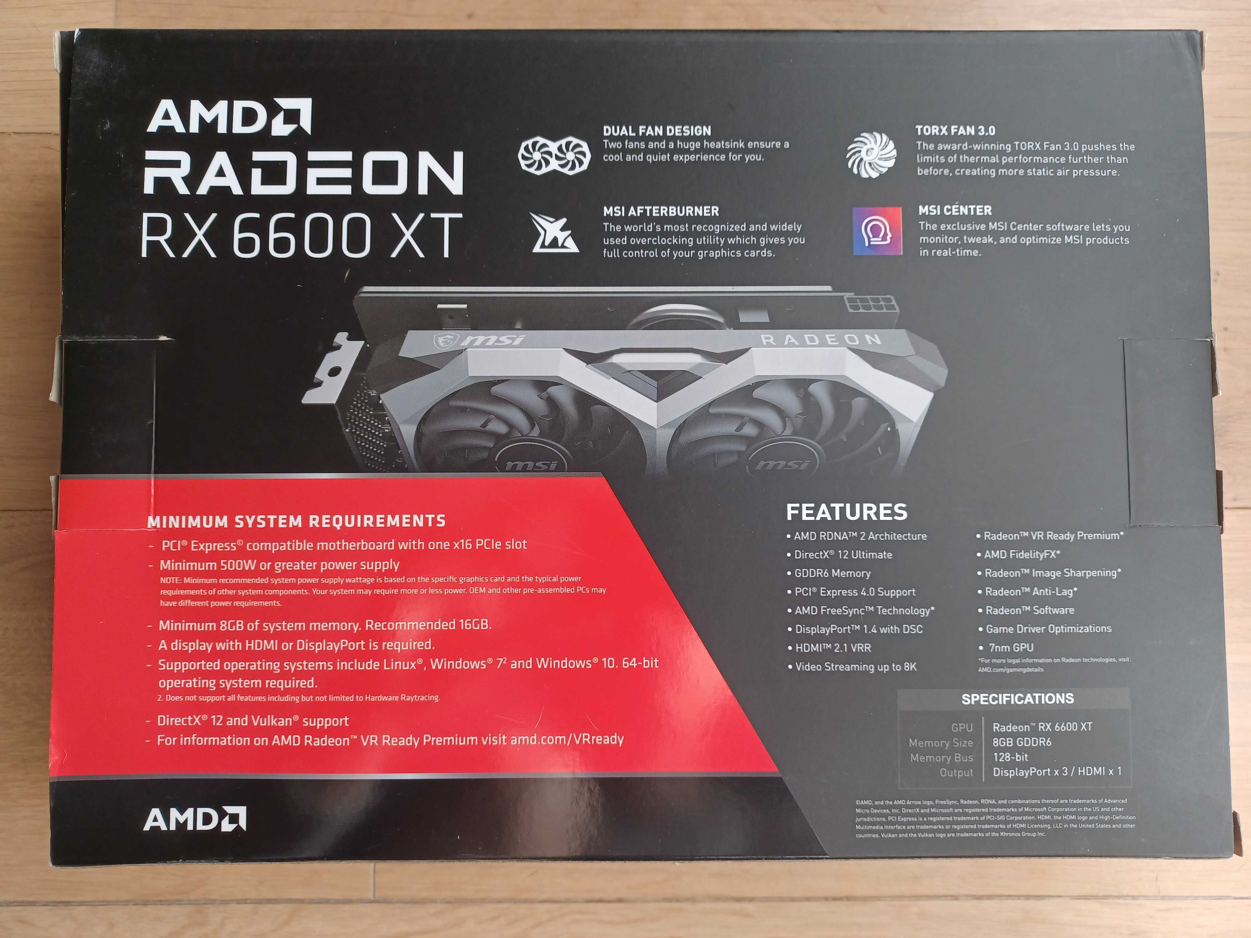 Karta graficzna MSI Radeon RX 6600 XT MECH OCV1 2X 8GB GDDR6 nowa gwar