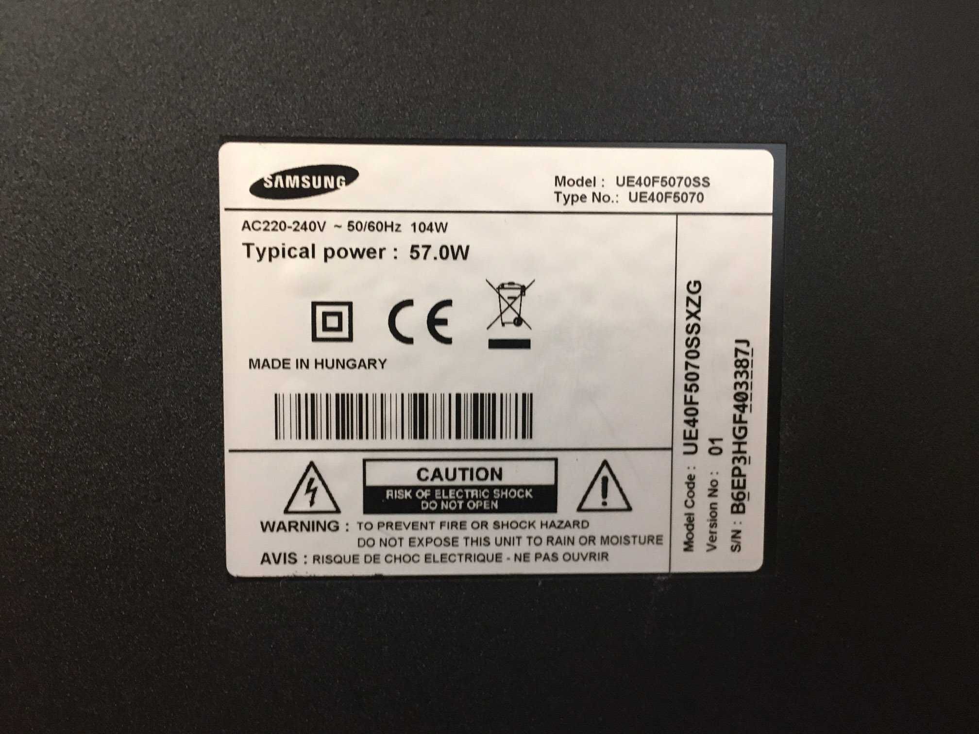 Телевізор 40" Samsung UE40F5070SS LED Full HD