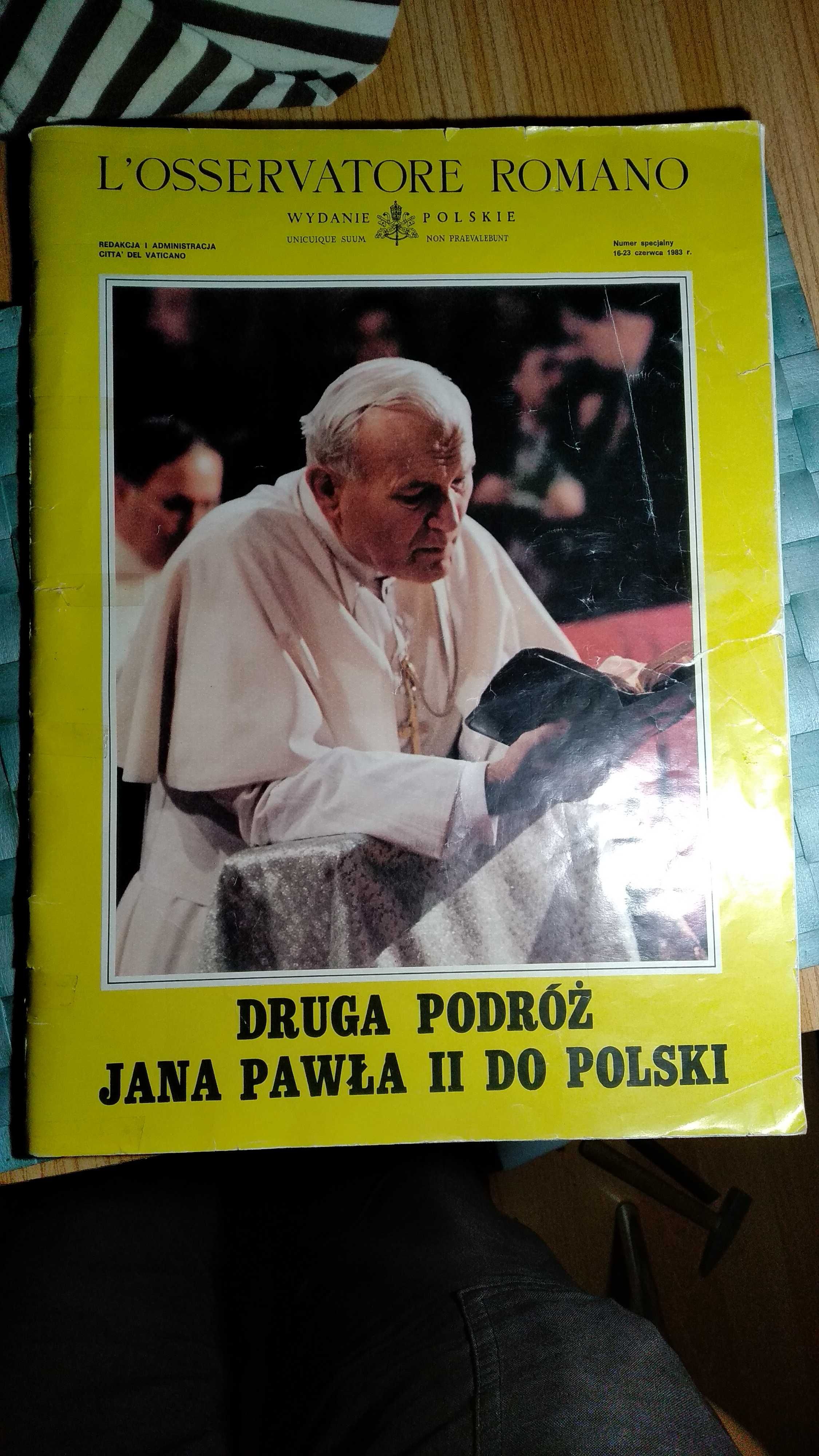 L'osservatore Romano 1983 książka o papieżu żółte czasopismo