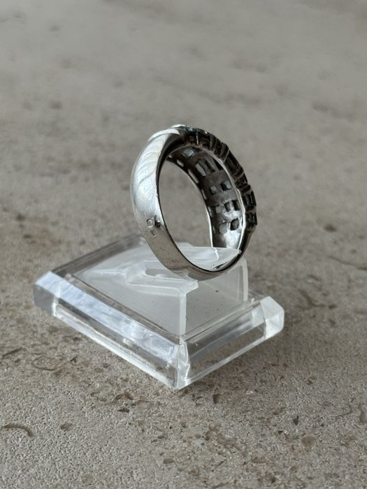 Anel de senhora em prata portuguesa com pedras azuis