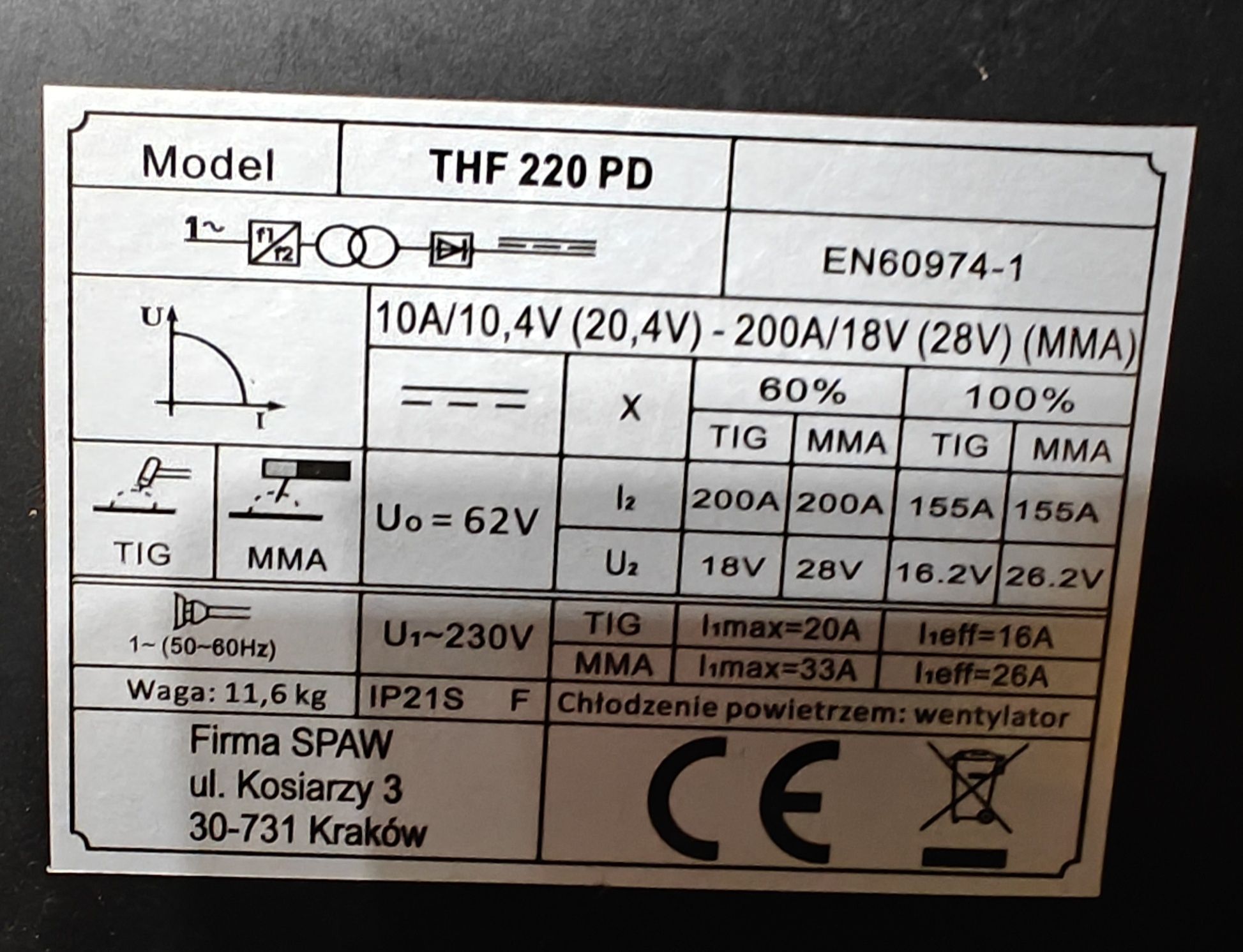 Spawarka Magnum tig thf 220pd