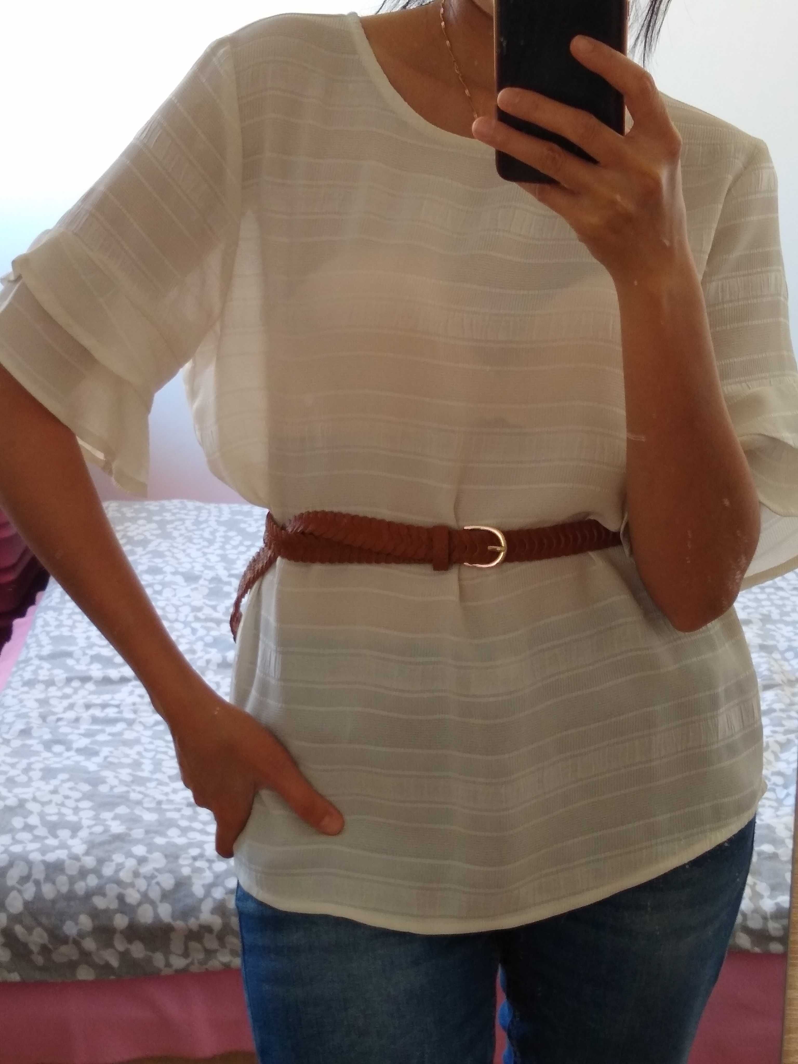 Kremowa bluzka Jacqueline de Yong, rozmiar 38