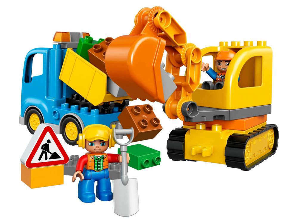 Lego Duplo 10811 i 10812 koparko-ładowarka ciężarówka koparka gąsienic