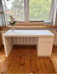Ikea Biurko Malm 140x65cm białe z szufladą