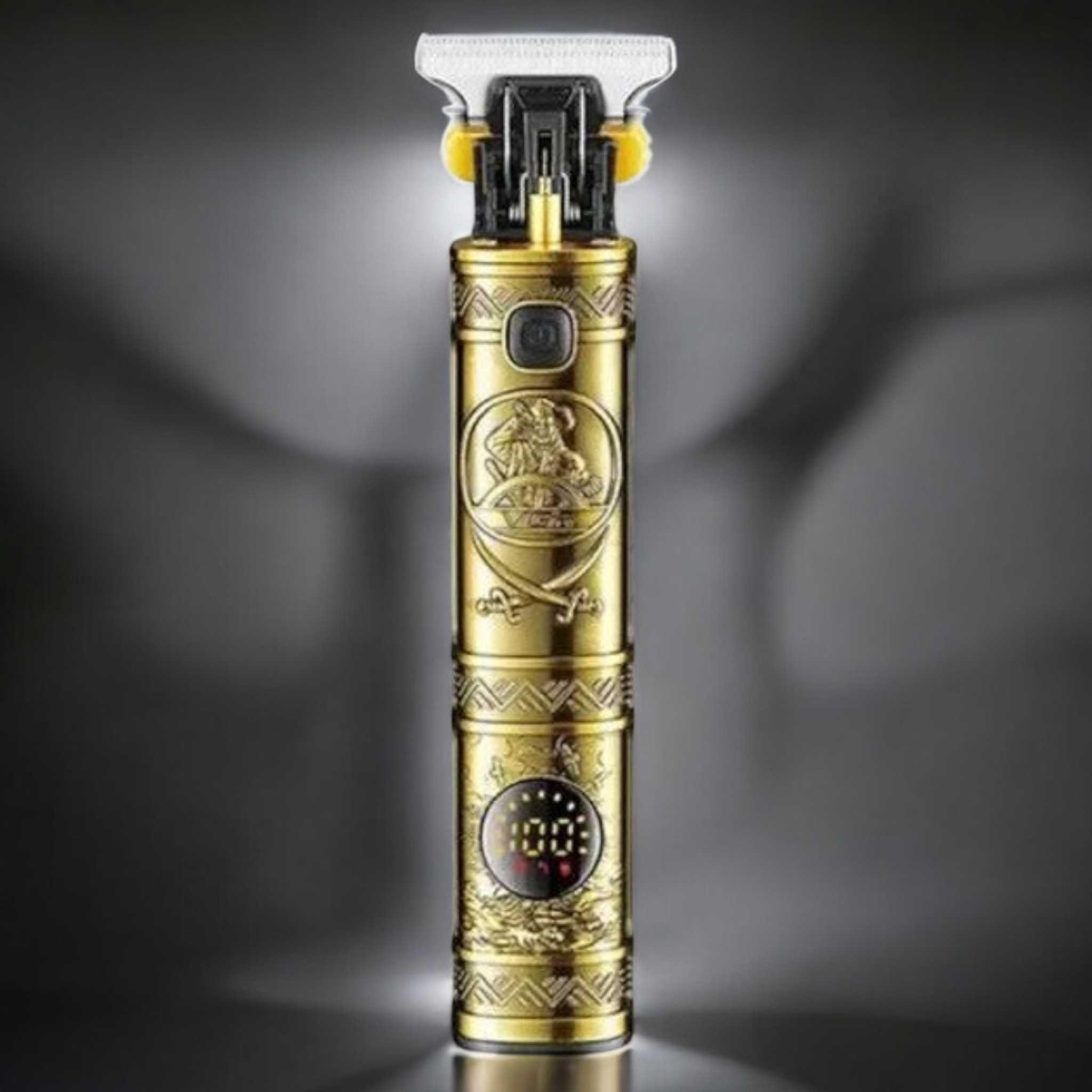 Триммер для бороды и волос VGR V-097Gold 4 насадки LED-дисплей IPX7
