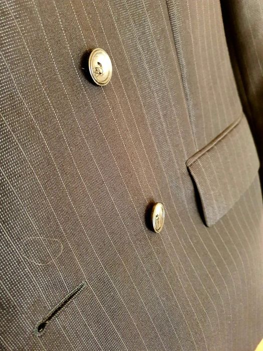 Garnitur 2 rzędowy, czarny, elegancki 100% wełna LAST MINUTE