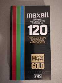 Kaseta Maxell 120 HGX Gold nowa VHS kolekcja