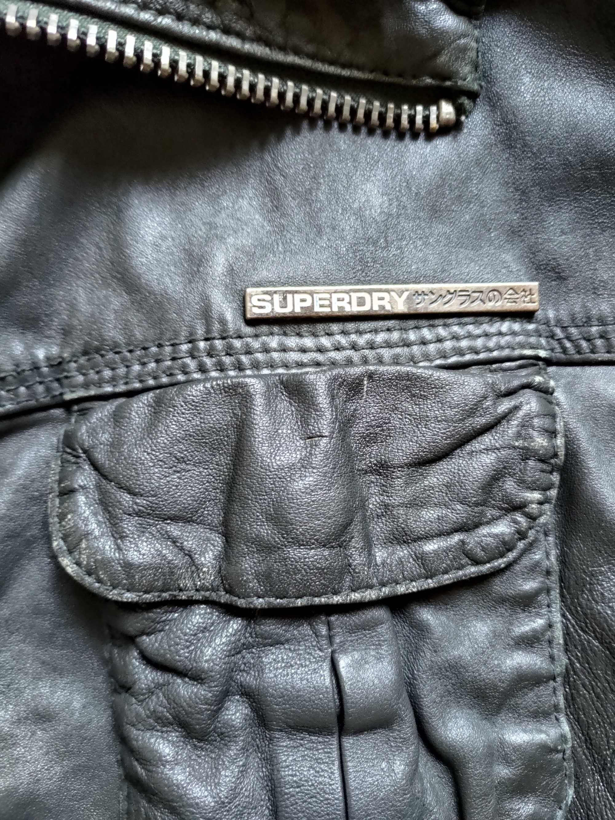 нат шкіра Superdry leather jacket "the David Beckham" 48-50 р