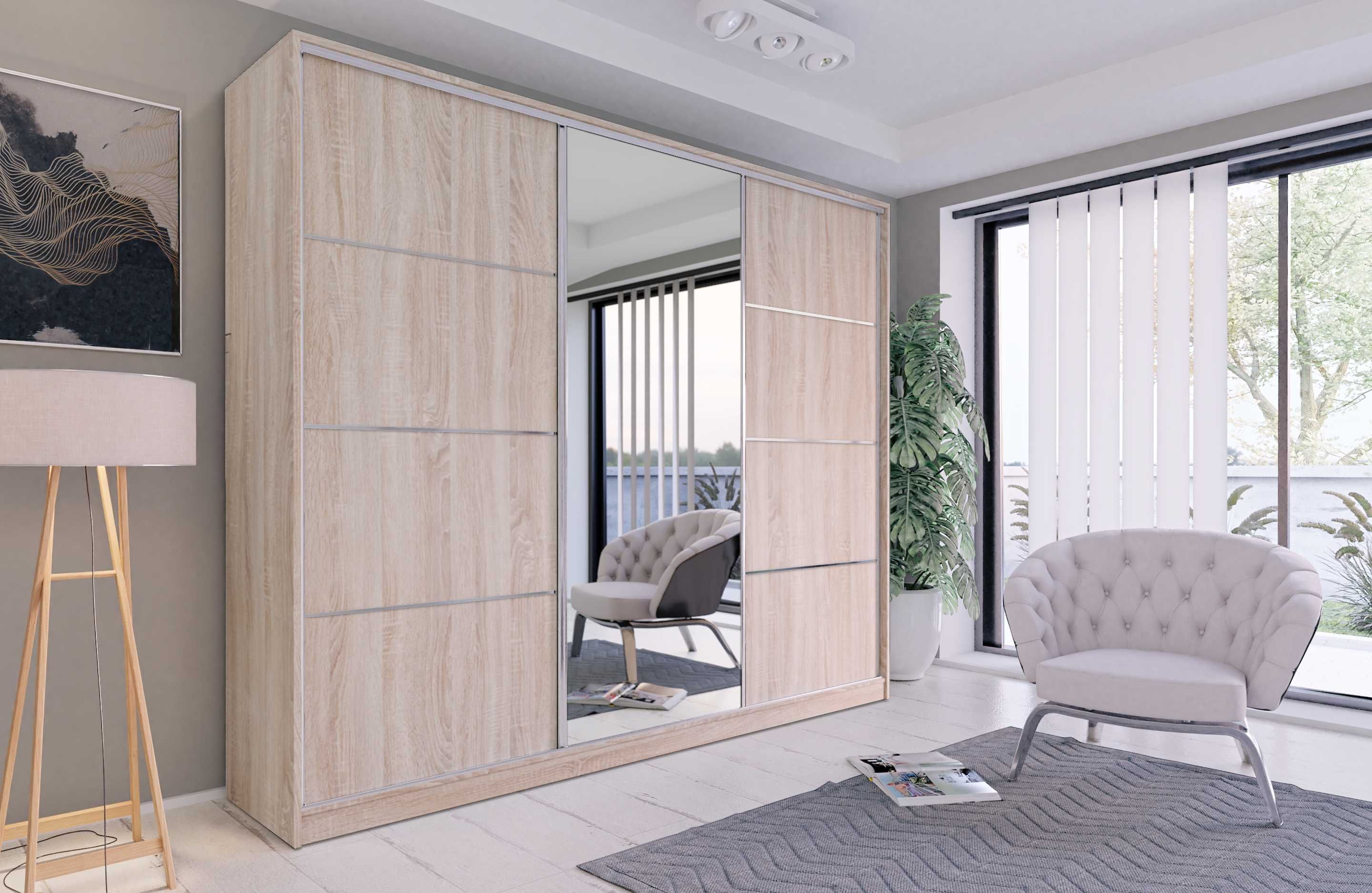 150x205x56 Szafa przesuwna Silver Sonoma