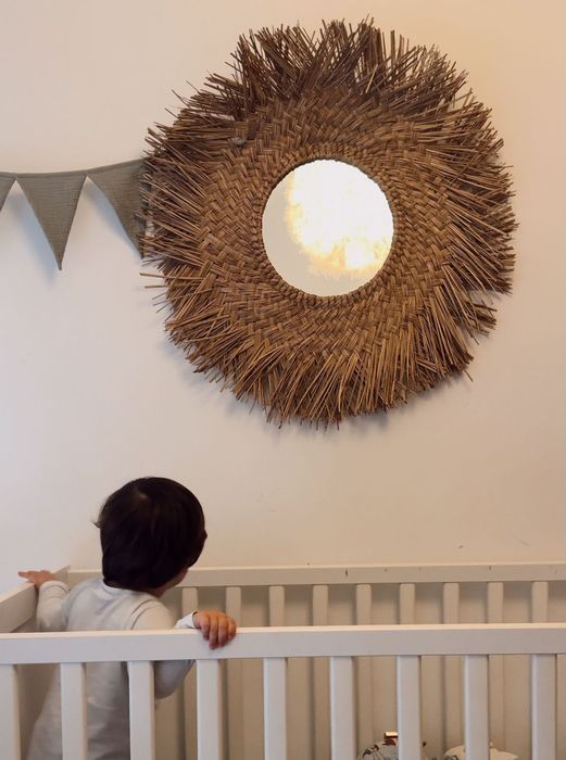 Espelho parede em rattan grande