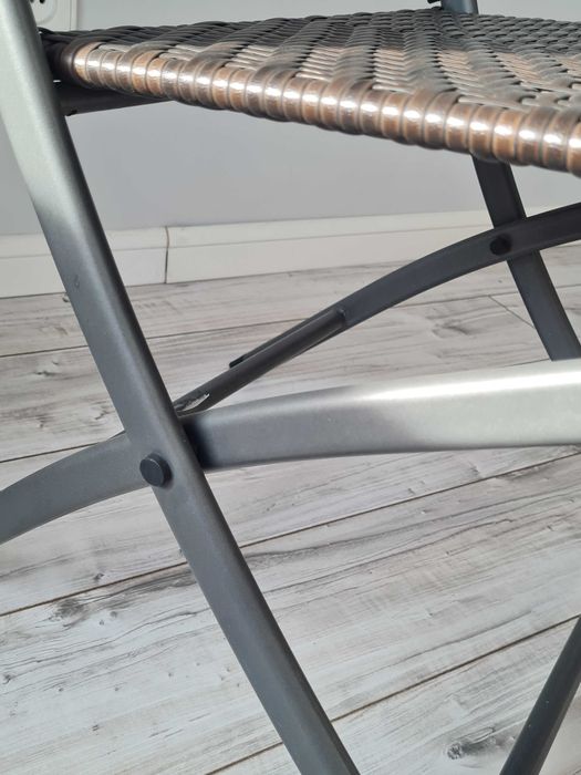 Fotel ogrodowy technorattan – brązowy