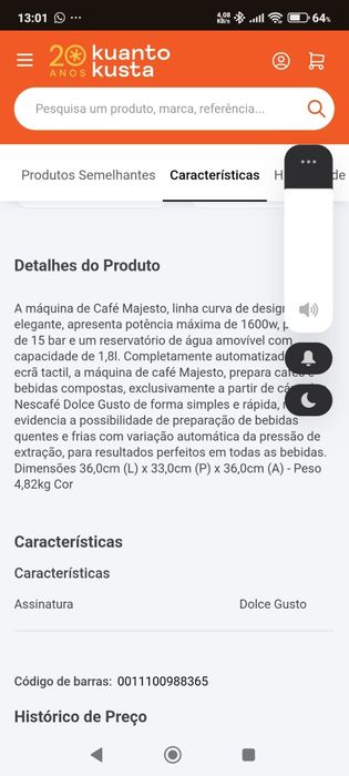 Maquina café/outras bebidas Dolce Gusto Magesto nova na caixa