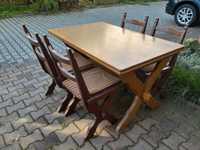 Drewniany (dębowy) stół z 4 krzesłami