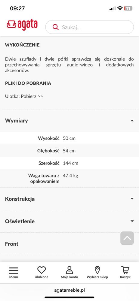 Szafka rtv TIZIANO