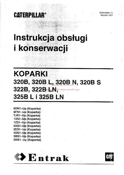 Instrukcja Obsługi i konserwacji koparki CAT 320B i 325BL