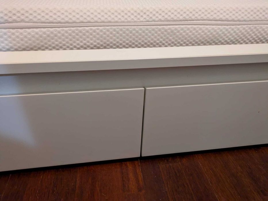 Cama IKEA MALM 140x200 + Estrado Luroy + Colchão ÅBYGDA