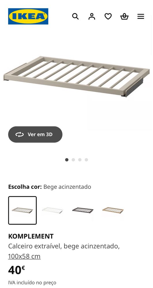 Ikea komplement calceiro roupeiro Pax