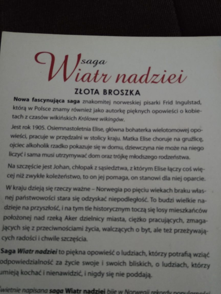 Wiatr Nadziei Złota Broszka  Frid Inguistad