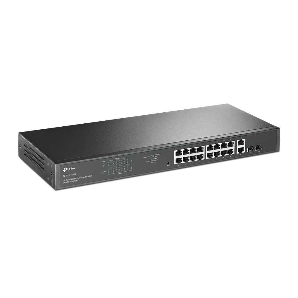 Switch TP-Link Easy Smart de 18 portas (16 PoE+)