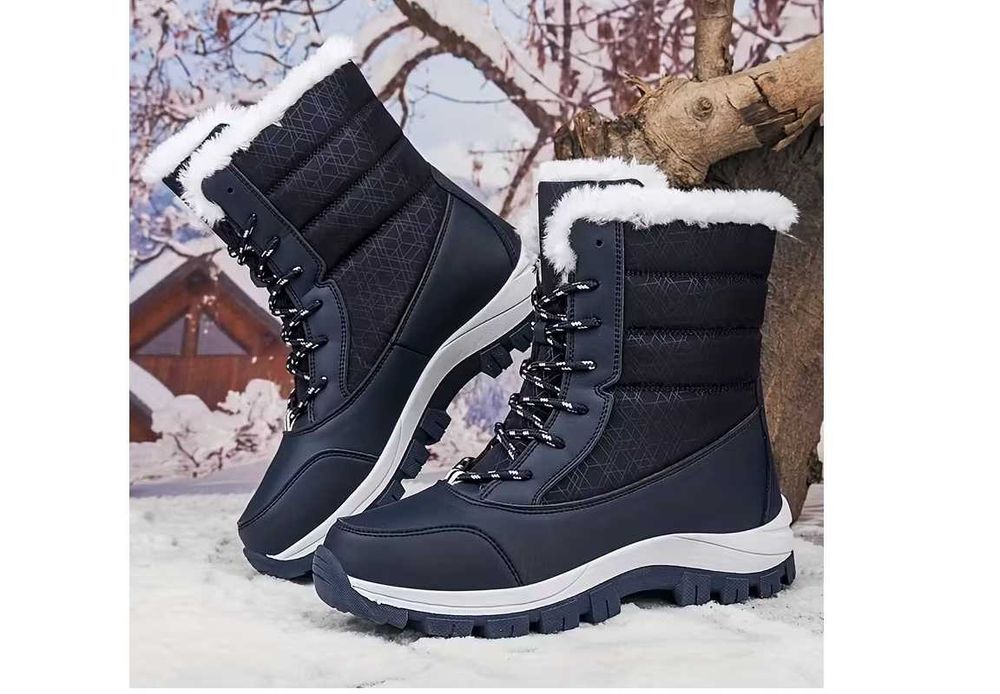 męskie buty zimowe ocieplane śniegowce niebieskie/47/nowe