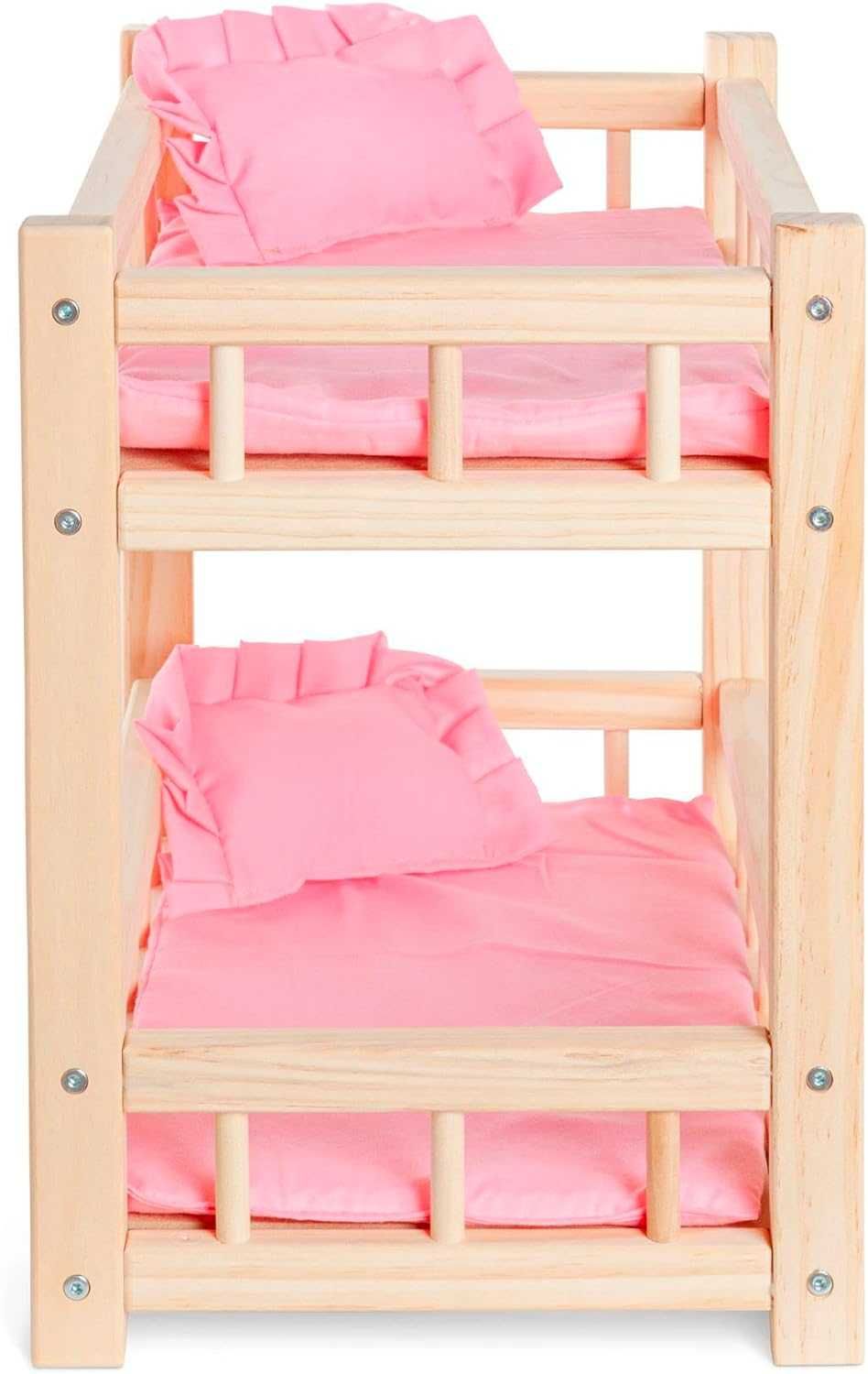 Drewniane łóżko piętrowe dla lalek do 14 cali Wooden