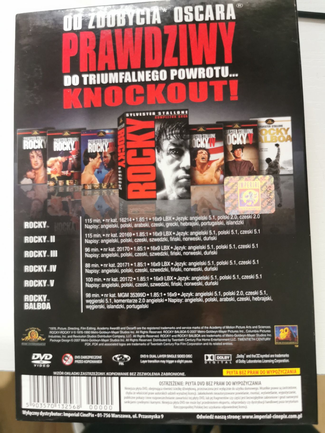 Rocky kompletna saga 6x Dvd