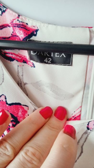 Sukienka okazyjna letnia kwiaty wizytowa komunia impreza rozkloszowana