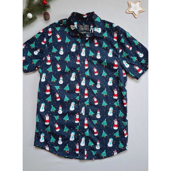 Чоловіча новорічна сорочка primark розмір xs з коротким рукавом